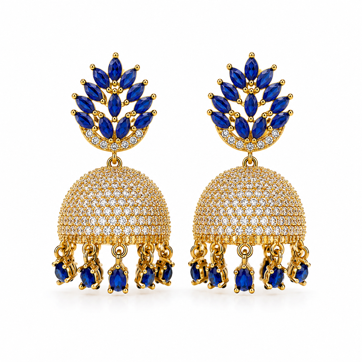 AD zircon gold Jhumki (earrings)