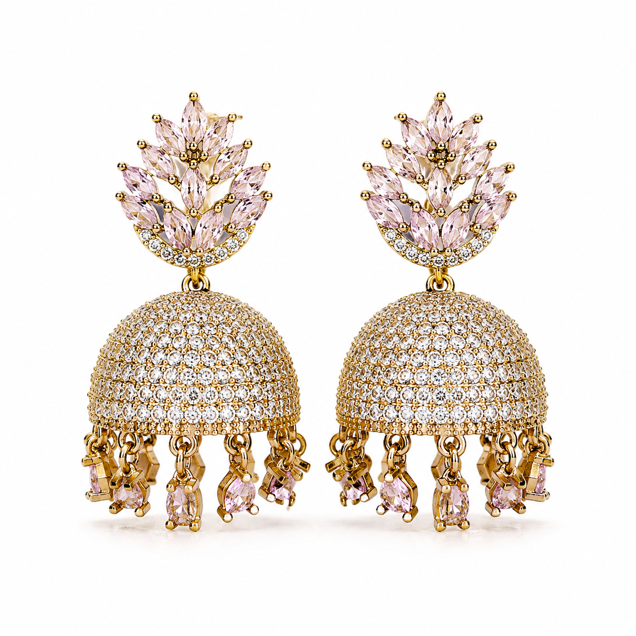 AD zircon gold Jhumki (earrings)