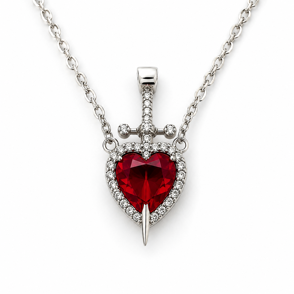 Heart and Sword couple necklace ♥️🗡️