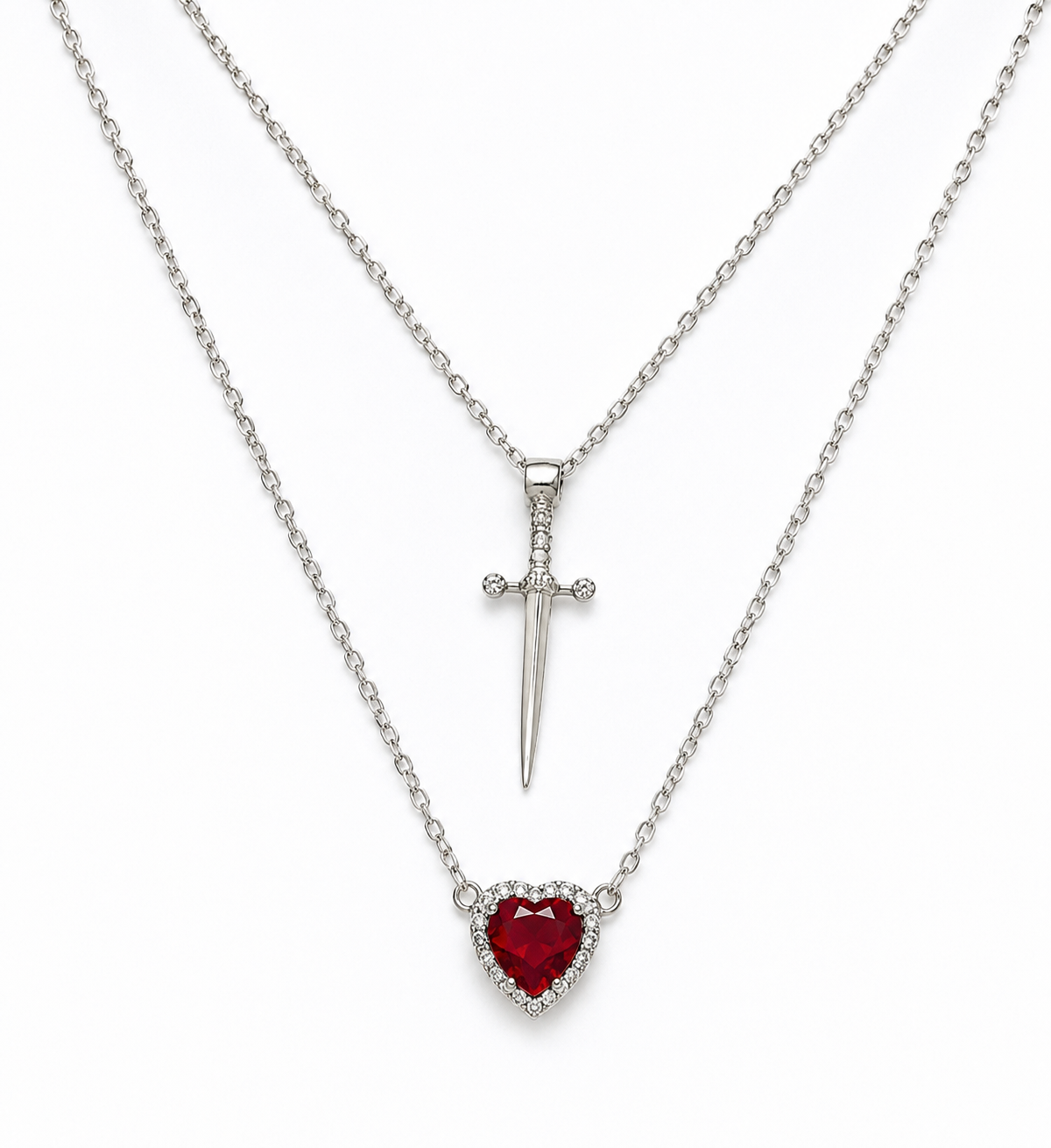 Heart and Sword couple necklace ♥️🗡️