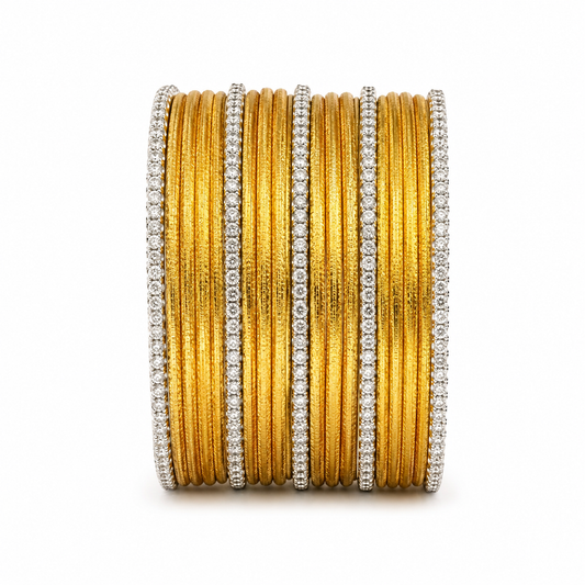 Metal bangles with jarao ad kara