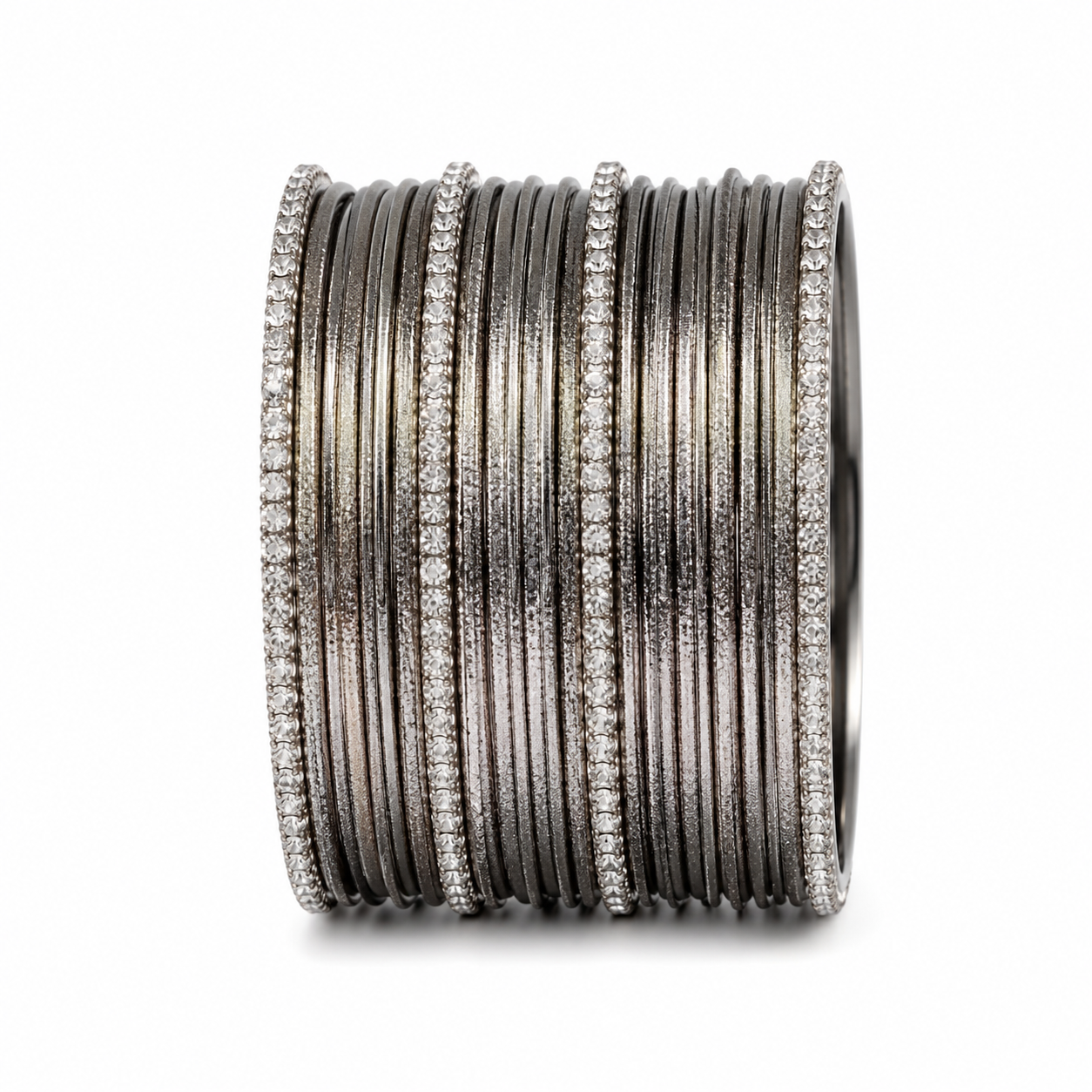 Metal bangles with jarao ad kara