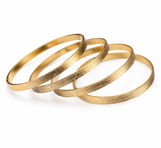 Steel Gold plated bangles(pack of 4)