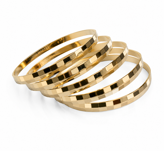 Steel Gold plated bangles(pack of 4)