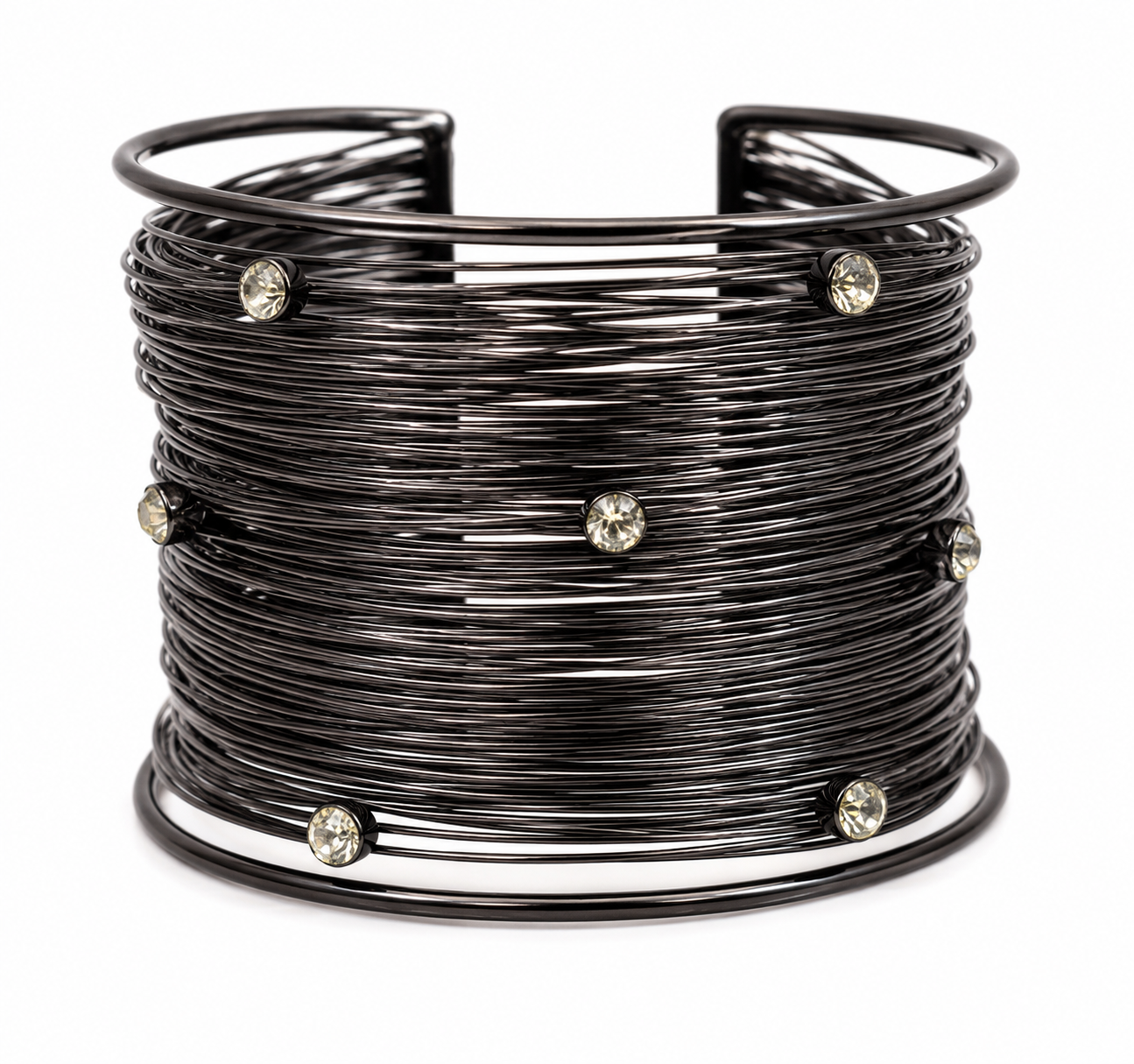 Stoned nagh Spiral wired metal handcuff (openable)