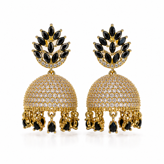 AD zircon gold Jhumki (earrings)
