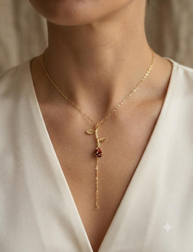 Falling Rose Pendant necklace 🥀