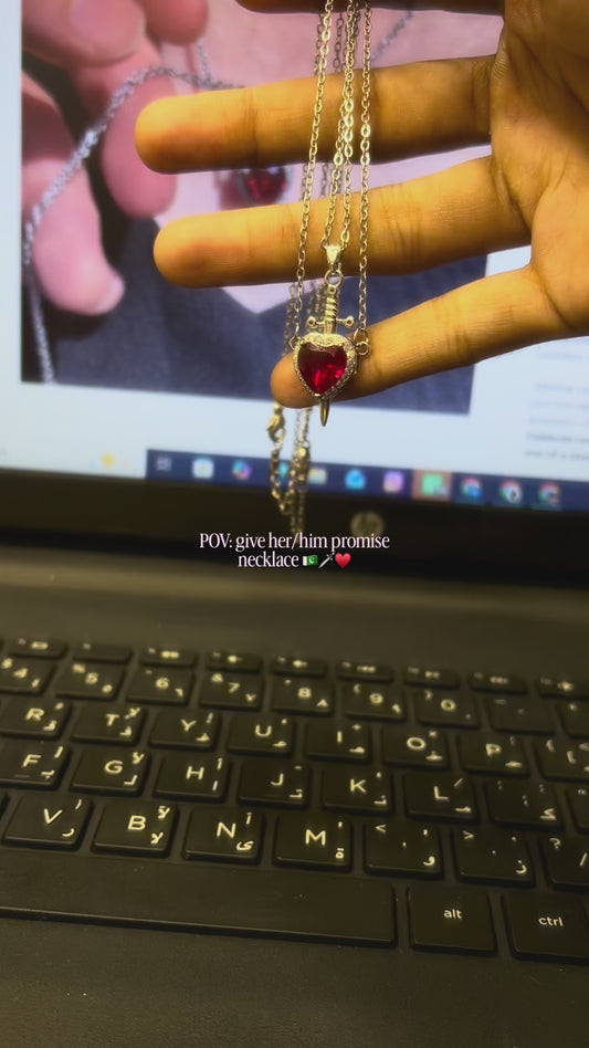 Heart and Sword couple necklace ♥️🗡️